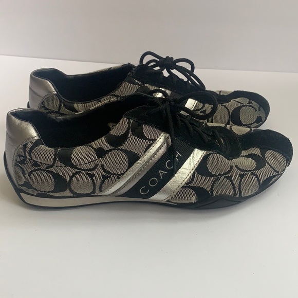 Coach Shoes | Coach Sneakers Jayme Black And Silver Size 8 | Poshmark